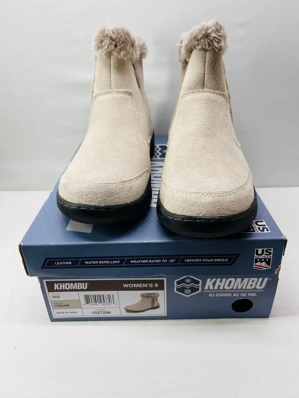 Khombu Women's Fur Lined Winter Boots Waterproof Cold Weather Snow Boots Size 9
